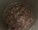 A picture of step 1 of Karelay Gosht.