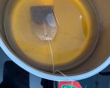 Hình bước làm 1 của món Panna cotta thạch trà đào 🍑