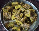 A picture of step 5 of Kothambir vadi (Maharashtrian snack).