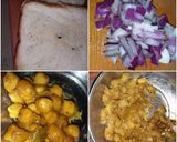 A picture of step 1 of Leftover chole paneer sandwich.