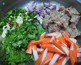A picture of step 3 of Spicy Fresh Naem Salad.