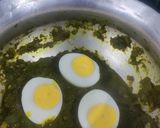 A picture of step 7 of Egg spinach curry.