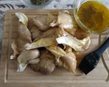 A picture of step 3 of Grilled Oyster Mushrooms with Lemon-Olive Oil and Herbs 🍄🍄.