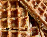 Une image de l'étape 7 de Gaufres salées de courgettes à la farine complète Omie, au chèvre et aux lardons fumés.