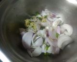 A picture of step 1 of Green chilli onion fritters.