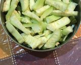 A picture of step 1 of Guj Spoon Turiya patra nu shak.