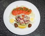 A picture of step 3 of Avocado Stuffed with Mackerel Salad.