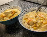 A picture of step 5 of Sham chowder.