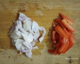 A picture of step 2 of Cheesey leftover chapati pasta.