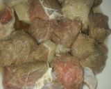 A picture of step 1 of Achar gosht.