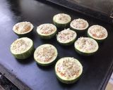 Une image de l'étape 6 de Courgettes rondes farcies tomate et chèvre (recette plancha).