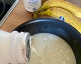Une image de l'étape 1 de Crème dessert de tapioca à la pâte à tartiner et à la banane.
