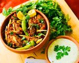 A picture of step 6 of Kabab karahi masala.