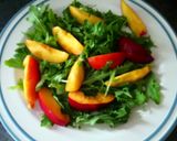 A picture of step 4 of Nectarine, Prosciutto and Mozerella Salad.