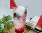 Cara Membuat Es Susu Semangka Nata de Coco Cincau 4