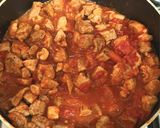 A picture of step 3 of Pork in tomatoes 🍅.