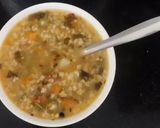 A picture of step 8 of Palak and broken wheat khichdi.