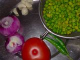 Hare choliya and garlic chutney