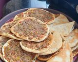 A picture of step 4 of Sfiha (Middle Eastern Meat Pies) with Vegetables.