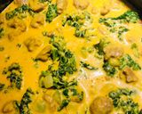 A picture of step 4 of Creamy Pumpkin 🎃, Sausage and Kale 🥬 Pasta 🍝.