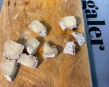 Une image de l'étape 4 de Marinade moutarde ail chèvre basilic au bouillon de champignons.