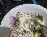 A picture of step 1 of Besan Bhajiya (Chickpea Flour Fritters).