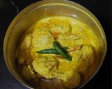 A picture of step 3 of Fried Chingri Bhapa.