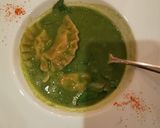 A picture of step 2 of Watercress soup with soft cheese ravioli.