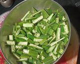 A picture of step 1 of Shahi Paneer Bhendi Masala.
