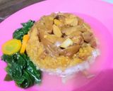 Foto langkah ke 5 dari resep Nasi Tim Ayam Jamur Merang.