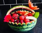 A picture of step 5 of HOW TO MAKE A WATERMELON BASKET:.