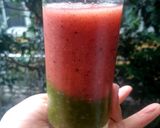 รูปขั้นตอนการทำที่ 2 ของ พุดดิ้งแตงโมปั่นแมงลักชาเขียว 🍉 & 🍵 LemonBasil Seed Pudding
