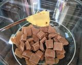 A picture of step 1 of Easter chocolate nests.