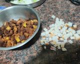 A picture of step 1 of Bread corn chaat.