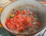 Une image de l'étape 21 de Porc confit aux figues, poivrons et tomates.