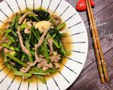 蠔油嫩肉絲炒油菜的食譜步驟4照片