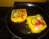 A picture of step 2 of Pudla Sandwich.