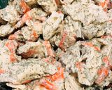 A picture of step 1 of Imitation Crabmeat Pasta Salad.