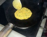 A picture of step 5 of Besan ka chilla.