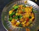 A picture of step 4 of Aloo bathe aloo choka and aloo pithika.
