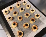 Une image de l'étape 7 de Feuilletés spirales aux olives noires, moutarde américaine, herbes et coulis de tomates.