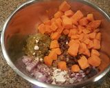 A picture of step 2 of Sweet potato black bean enchiladas.