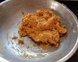 A picture of step 1 of Yellow besan sev.