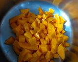 A picture of step 1 of Mango Shrikhand.