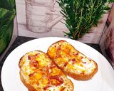 Une image de l'étape 6 de Tartines bruschettas crème lardons gruyère râpé parmesan ou cheddar et champignons.