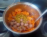 Foto del paso 6 de la receta: Lacitos gratinados con carne y guisantes🎀