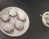A picture of step 7 of Sooji Dhokla with icing.