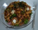 A picture of step 5 of Veggies with garlic sauce & steamed rice.