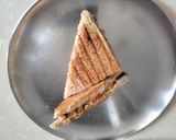 A picture of step 4 of Cheese, vegetable and mayonnaise grilled sandwich.