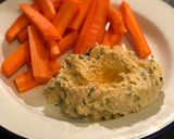 A picture of step 4 of Basil hummus 🌿.